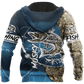 Collection Musky Fishing Hook Up Blue Camo – 3D Hoodie