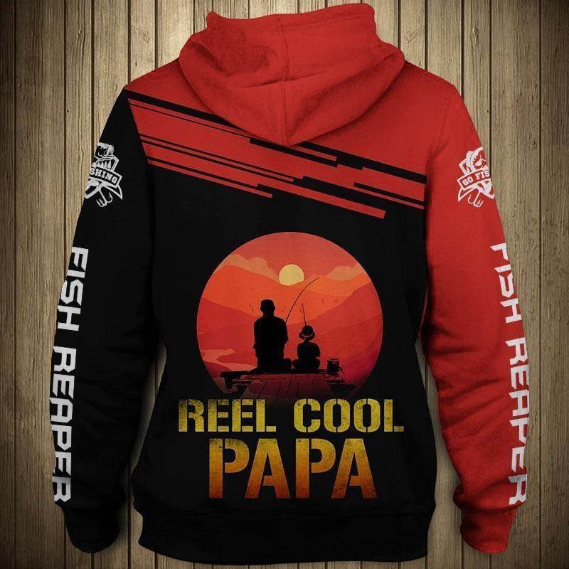 Go Fishing Reel Cool Papa At Sunset Graphic – 3D Hoodie