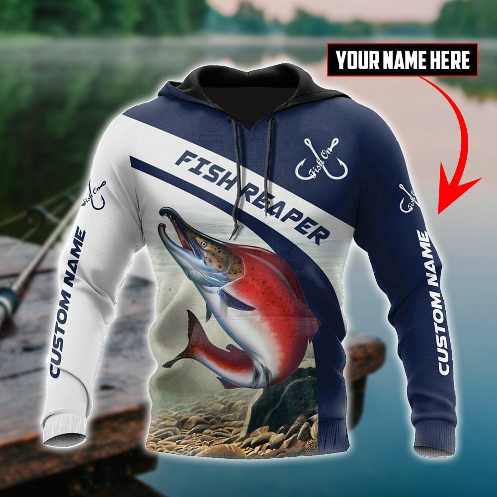 Custom Name Trout Salmon Fishing Graphic – 3D Hoodie