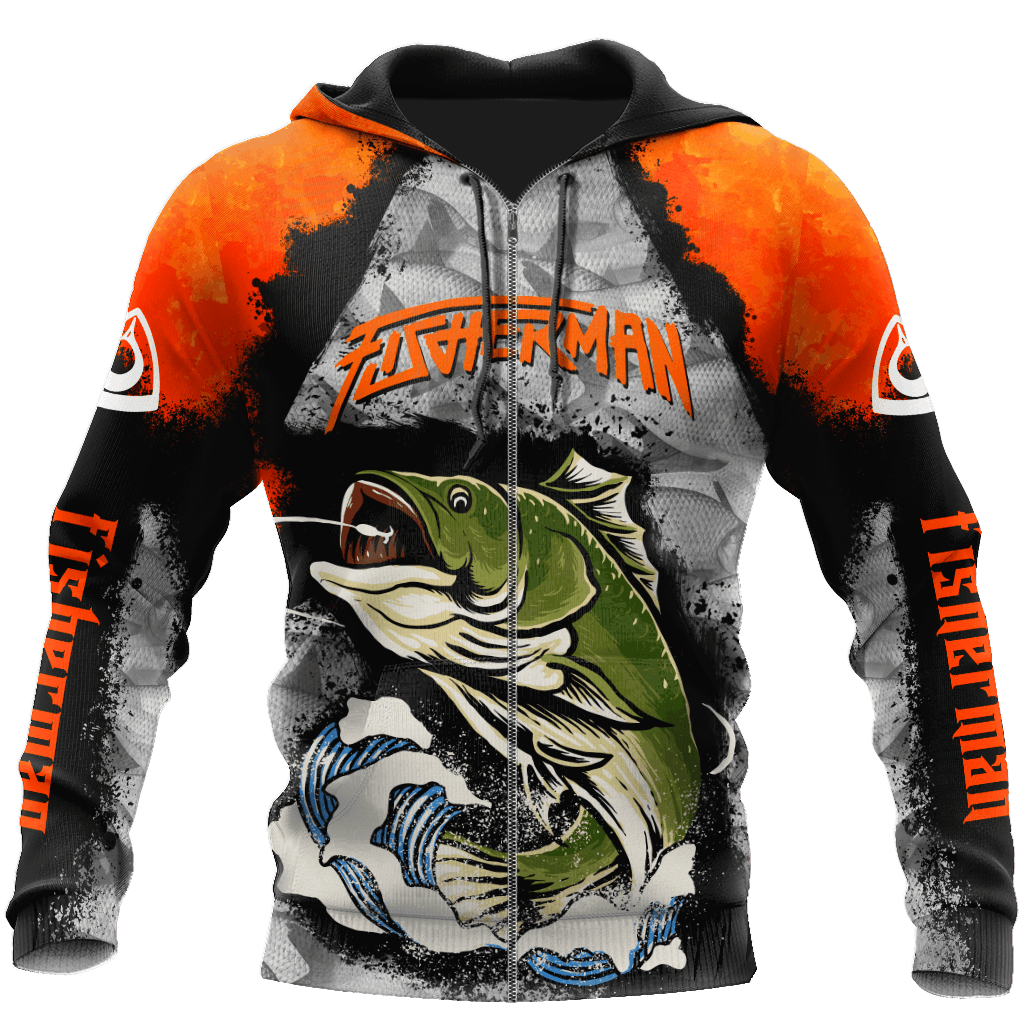 Fisherman Big Game Fishing Orange Graphic – 3D Hoodie