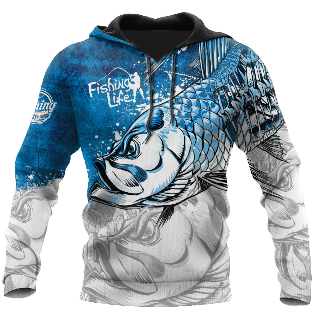 Hungry Fish Fishing Life Graphic – 3D Hoodie