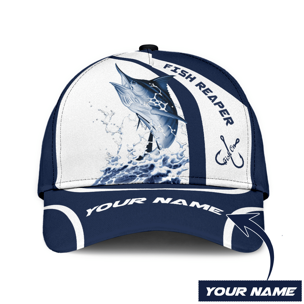 Custom Name Marlin Fishing Hook 3D Design – Classic Cap