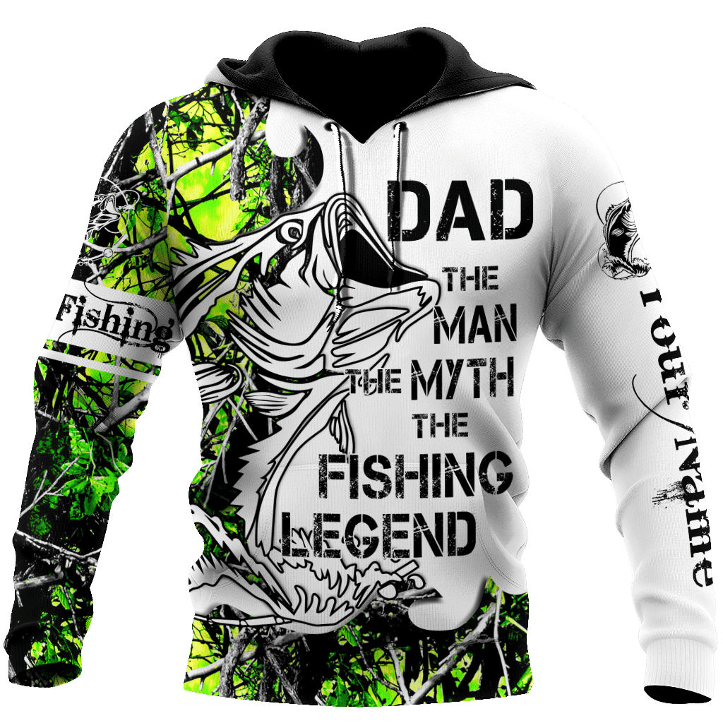 Custom Name Dad Bass Fishing Tattoo Graphic – 3D Hoodie
