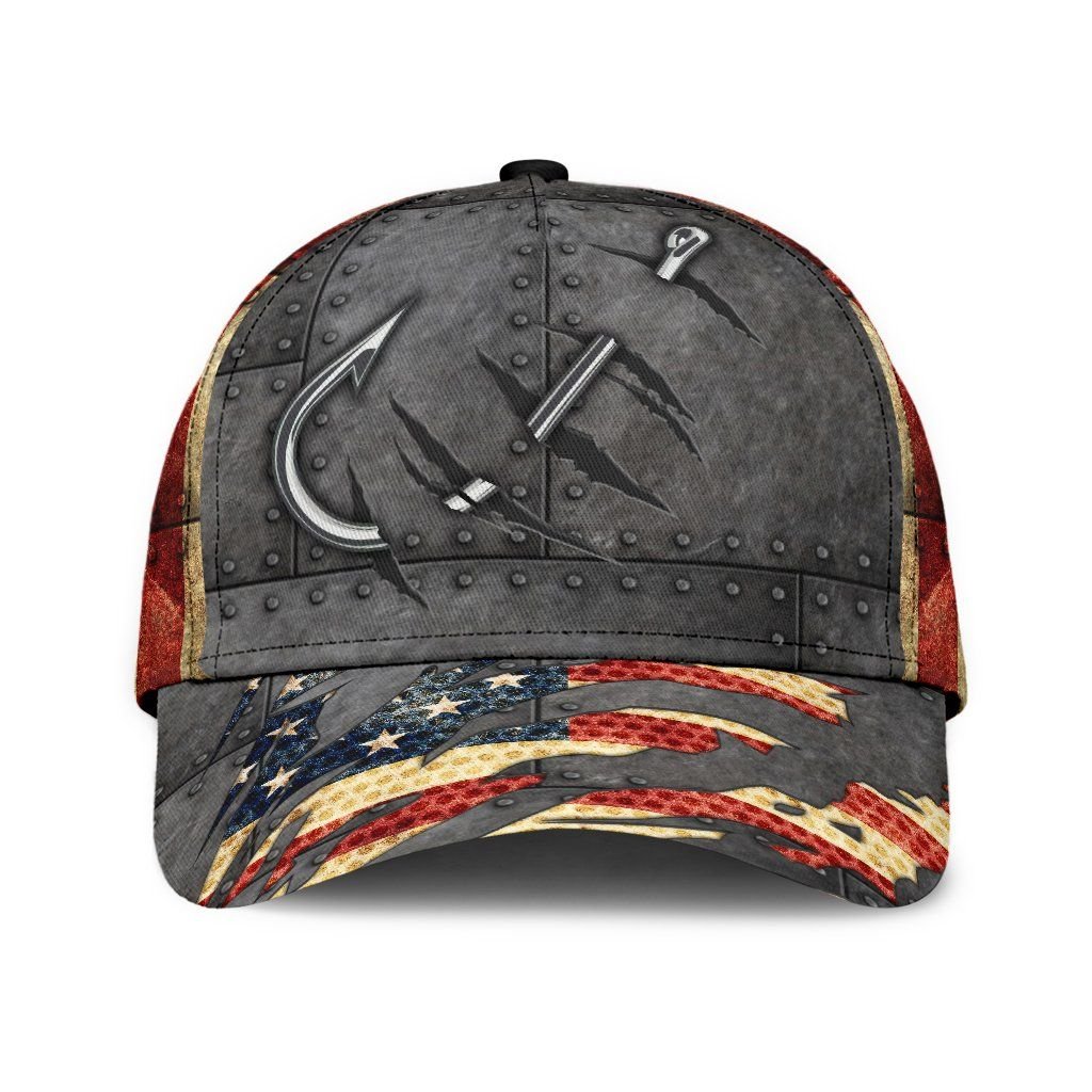 United States Fishing Hook 3D Design – Classic Cap