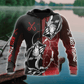 Bass Fishing Tattoo Red Graphic – 3D Hoodie