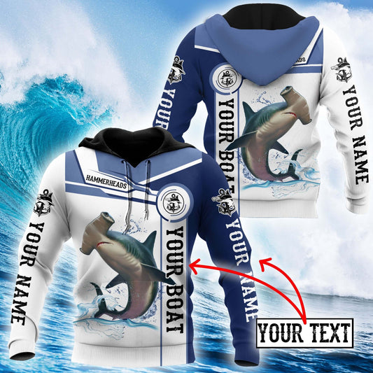 Hammerhead Shark Fishing Team Catch And Release Graphic – 3D Hoodie