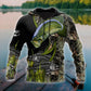 Bass Fishing Fall Camo Reaper Graphic – 3D Hoodie