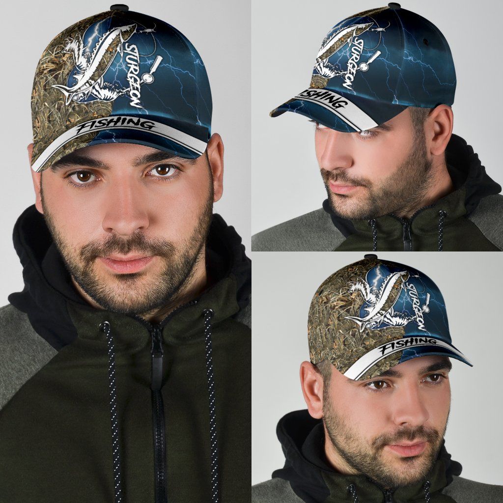 Sturgeon Fishing Hook 3D Design – Classic Cap