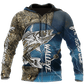 Custom Name Walleye Fishing Gear Blue Graphic – 3D Hoodie