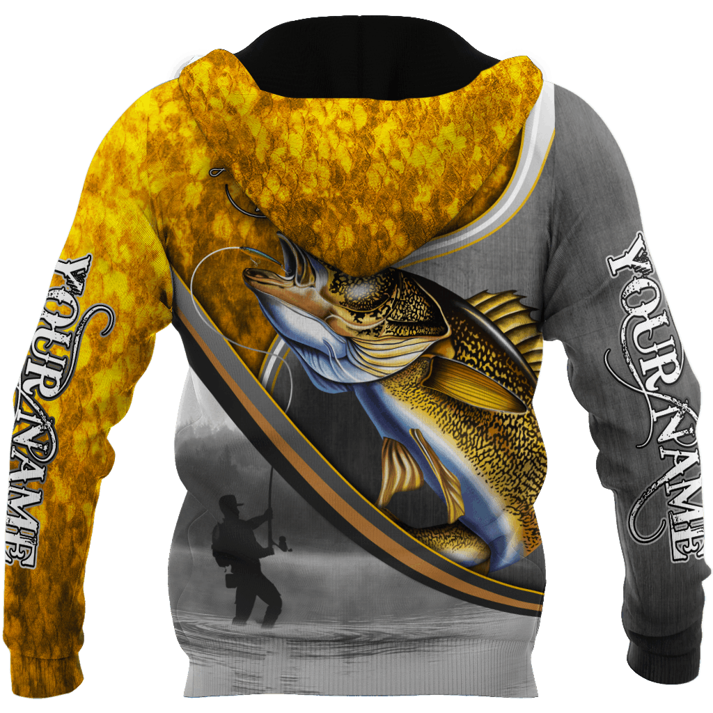 Custom Name Walleye Fishing Fisherman Camo Graphic – 3D Hoodie