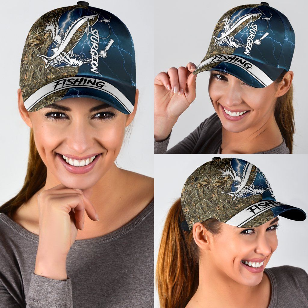Sturgeon Fishing Hook 3D Design – Classic Cap
