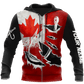 Custom Name Hooked On Fishing Canada Graphic – 3D Hoodie