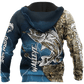 Custom Name Walleye Fishing Gear Blue Graphic – 3D Hoodie
