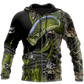 Bass Fishing Fall Camo Reaper Graphic – 3D Hoodie