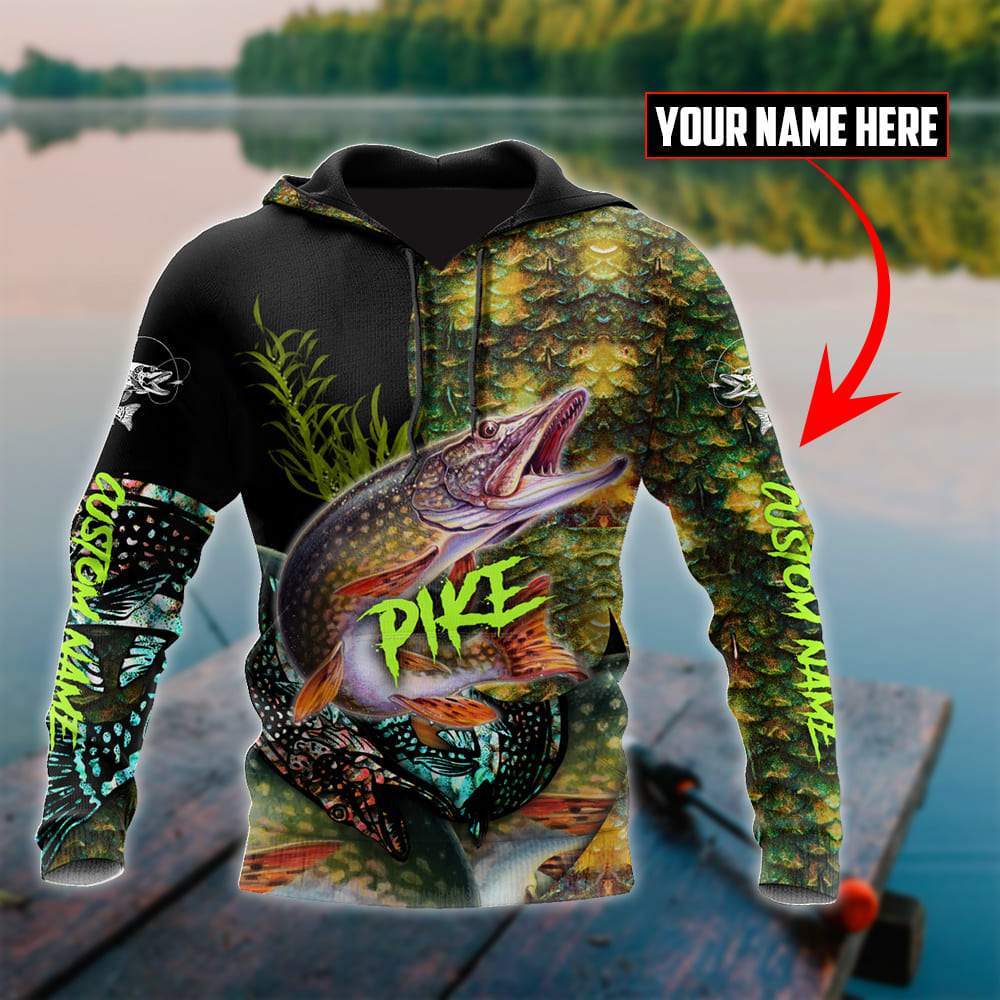 Northern Pike On Skin Fishing Graphic – 3D Hoodie