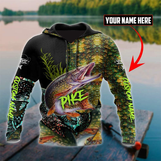 Northern Pike On Skin Fishing Graphic – 3D Hoodie