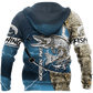 Northern Pike Fishing Blue Camo Graphic – 3D Hoodie