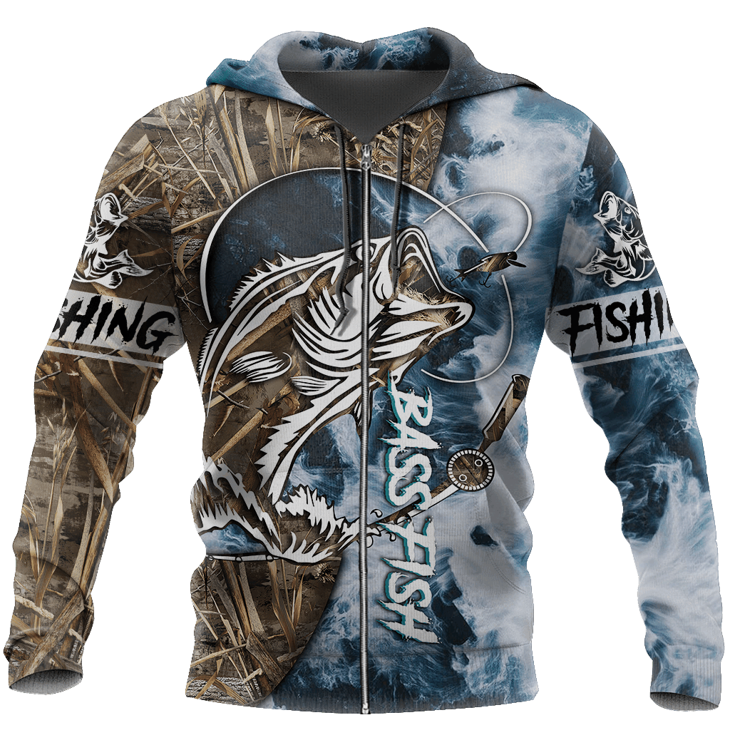 Sea Bass Fishing Hook Up Gear Graphic – 3D Hoodie