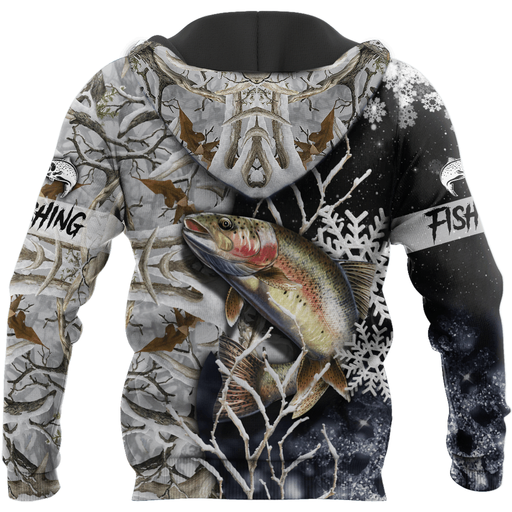 Trout Salmon Ice Fishing Graphic – 3D Hoodie