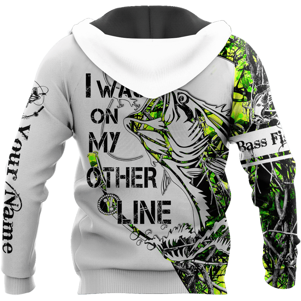 Custom Name On My Other Line Bass Fishing Tattoo Graphic – 3D Hoodie