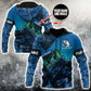 Winter Bass Fishing Custom Name Graphic – 3D Hoodie