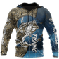 Bass Fishing Sport Blue Graphic – 3D Hoodie