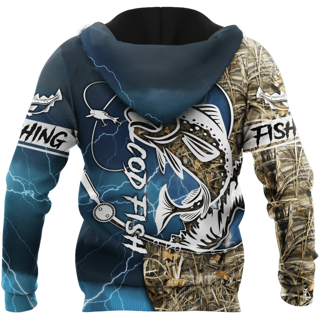 Cod Fishing Sport Camo Tattoo Graphic – 3D Hoodie