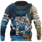 Perch Fishing Hook Up Blue Graphic – 3D Hoodie