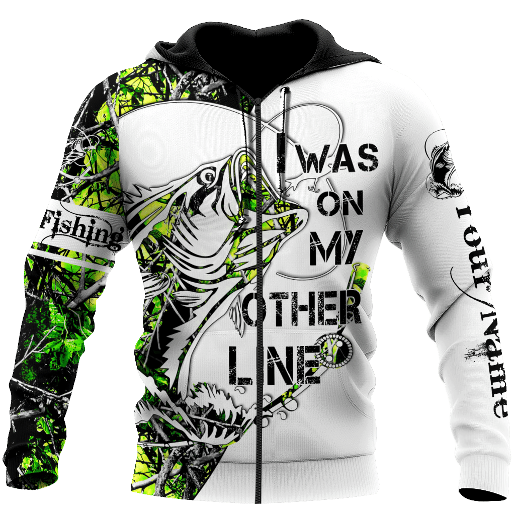 Custom Name On My Other Line Bass Fishing Tattoo Graphic – 3D Hoodie