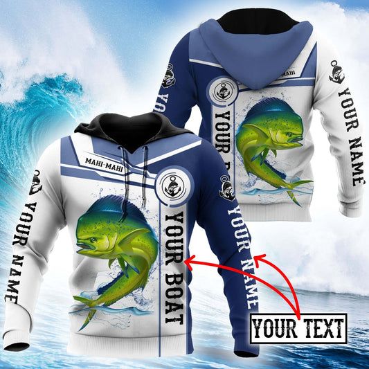 Custom Name Mahi Mahi Fishing Catch And Release Graphic – 3D Hoodie