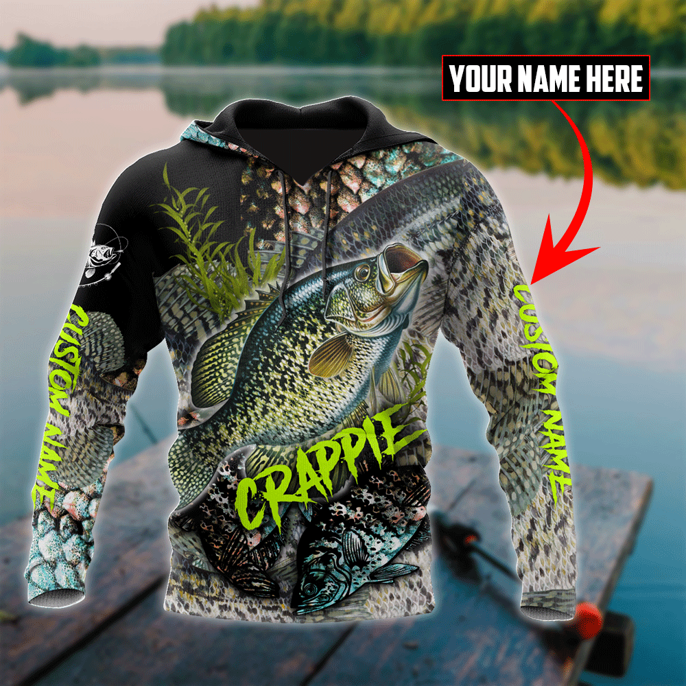 Custom Name Crappie Fishing On Skin Graphic – 3D Hoodie