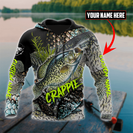 Custom Name Crappie Fishing On Skin Graphic – 3D Hoodie
