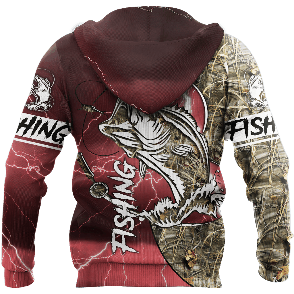 Bass Fishing Sport Red Edition Graphic – 3D Hoodie