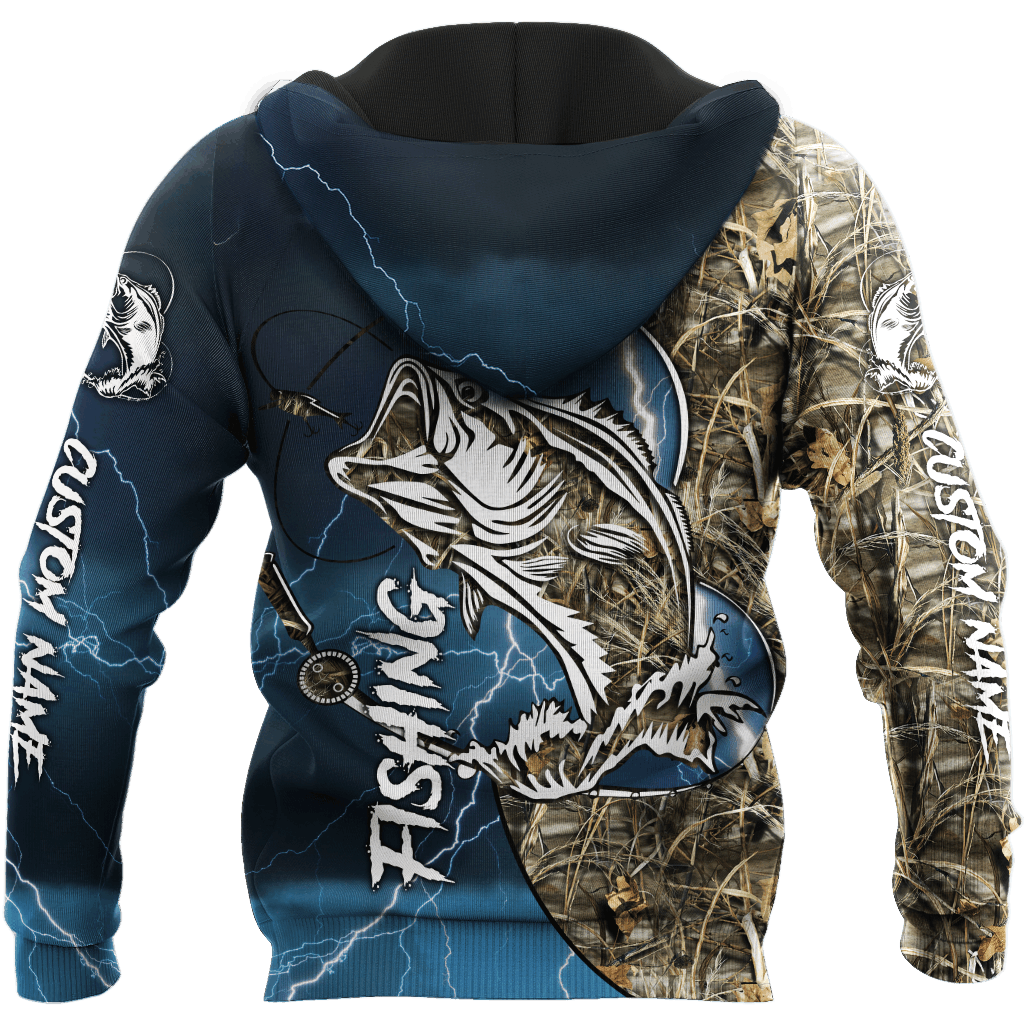 Bass Fishing Sport Blue Graphic – 3D Hoodie