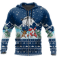 Santa Fishing Yolo Blue Edition Graphic – 3D Hoodie