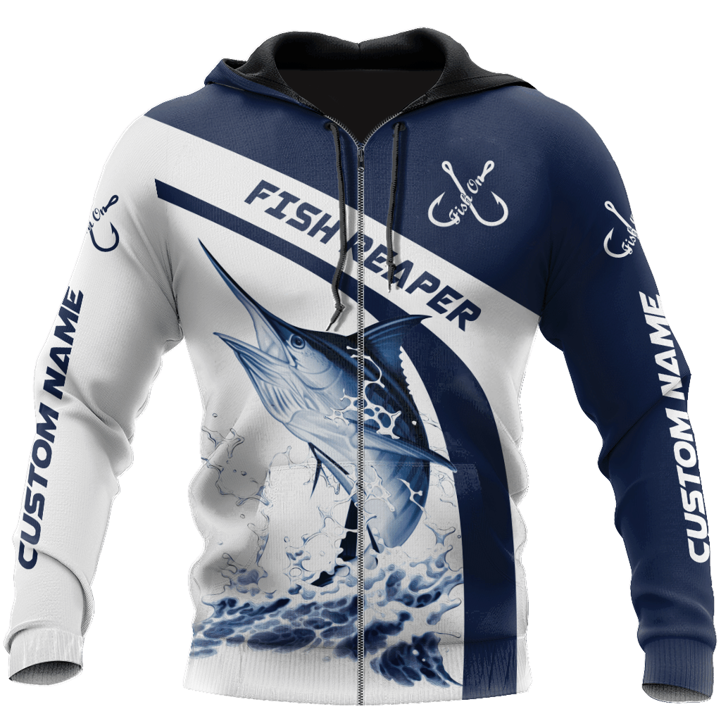 Custom Name Marlin Fishing Graphic – 3D Hoodie