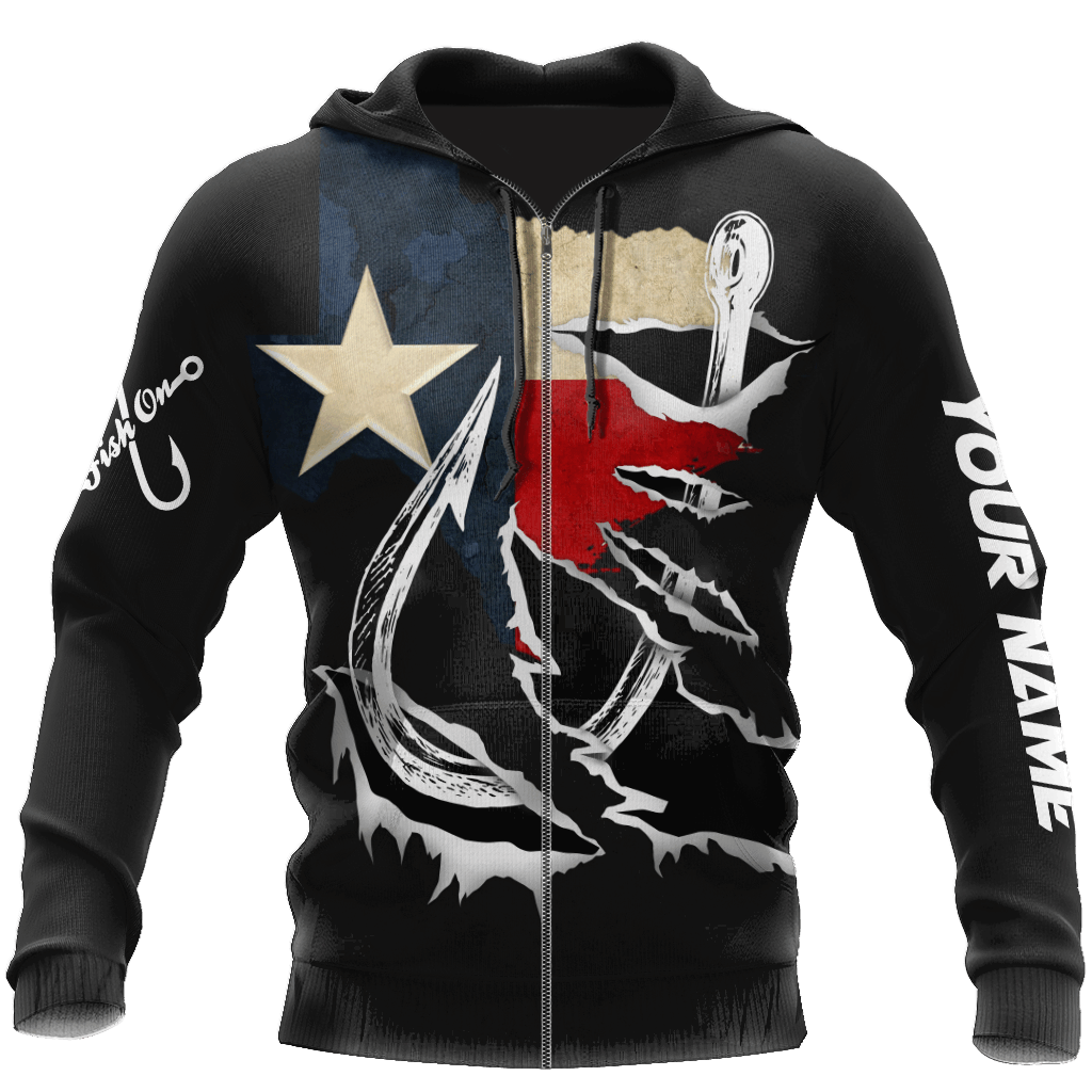 Collection Custom Name Hooked On Fishing Texas – 3D Hoodie