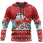 Santa Fishing Yolo Christmas Red Graphic – 3D Hoodie