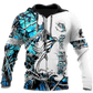 Bass Fishing Sport Blue Camo Tattoo Graphic – 3D Hoodie