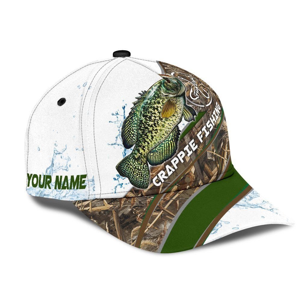 Custom Name Crappie Fishing Hook 3D Design – Classic Cap