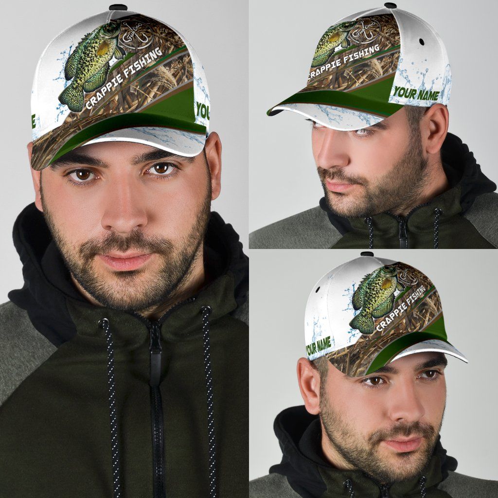 Custom Name Crappie Fishing Hook 3D Design – Classic Cap