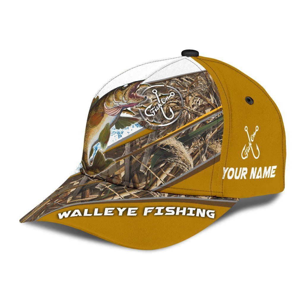 Custom Name Walleye Fishing Hook 3D Design – Classic Cap