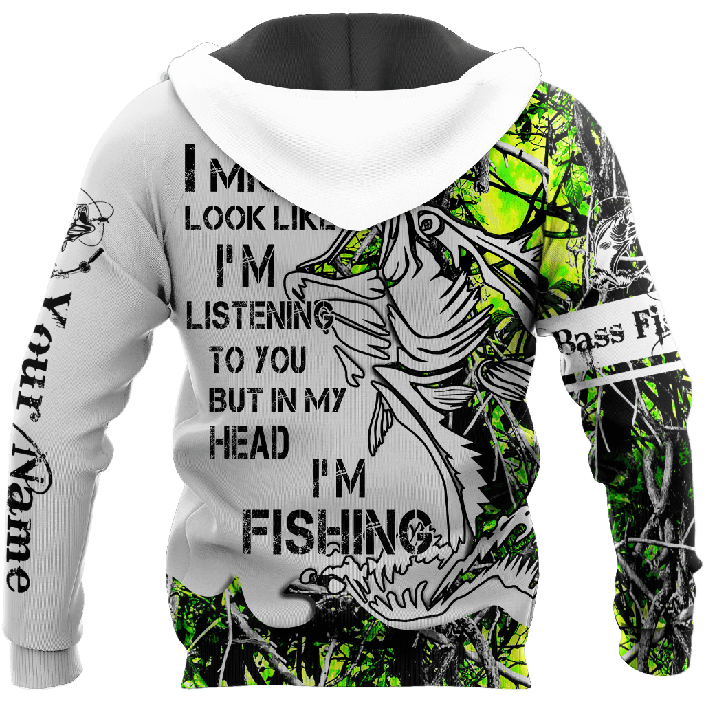 In My Head Im Fishing Bass Tattoo Graphic – 3D Hoodie