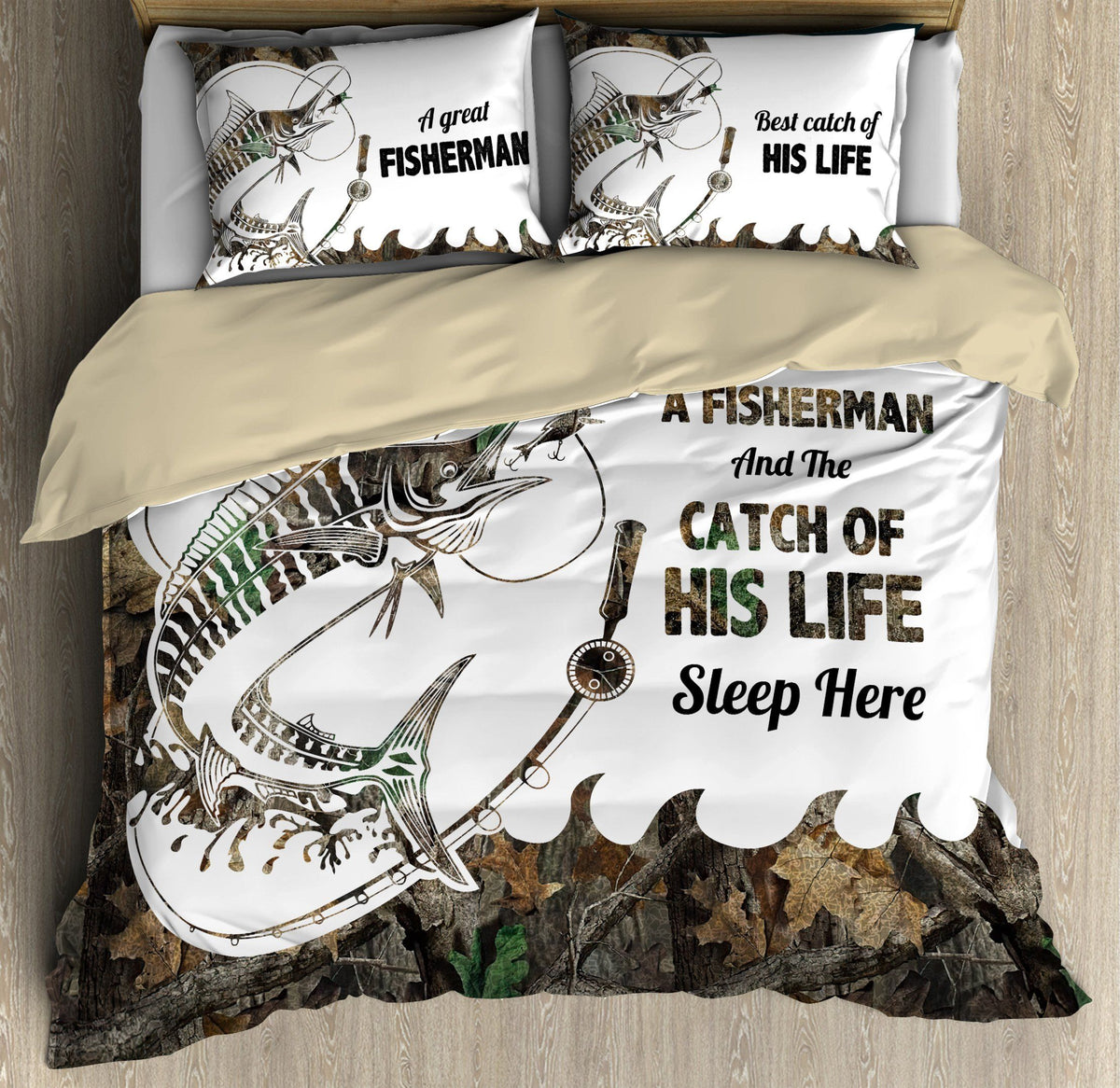 Fishing Couple Best Catch Bedding Cover For Pet Lover Bedroom Decor
