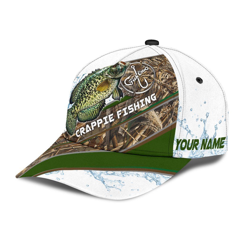 Custom Name Crappie Fishing Hook 3D Design – Classic Cap