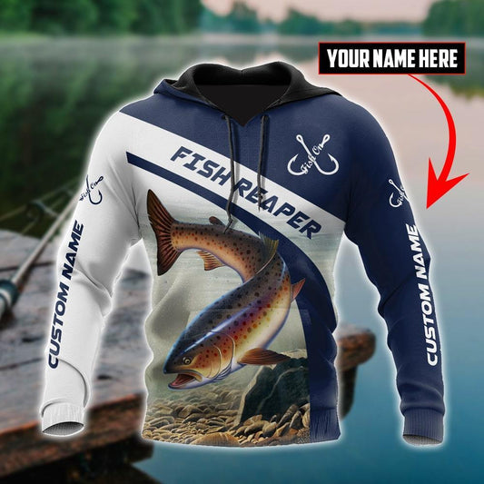 Custom Name Trout And Salmon Fishing Graphic – 3D Hoodie