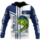 Custom Name Mahi Mahi Fishing Team Graphic – 3D Hoodie
