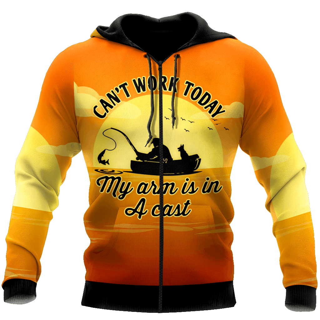 My Arm Is In A Cast Fishing Custom Name Graphic – 3D Hoodie