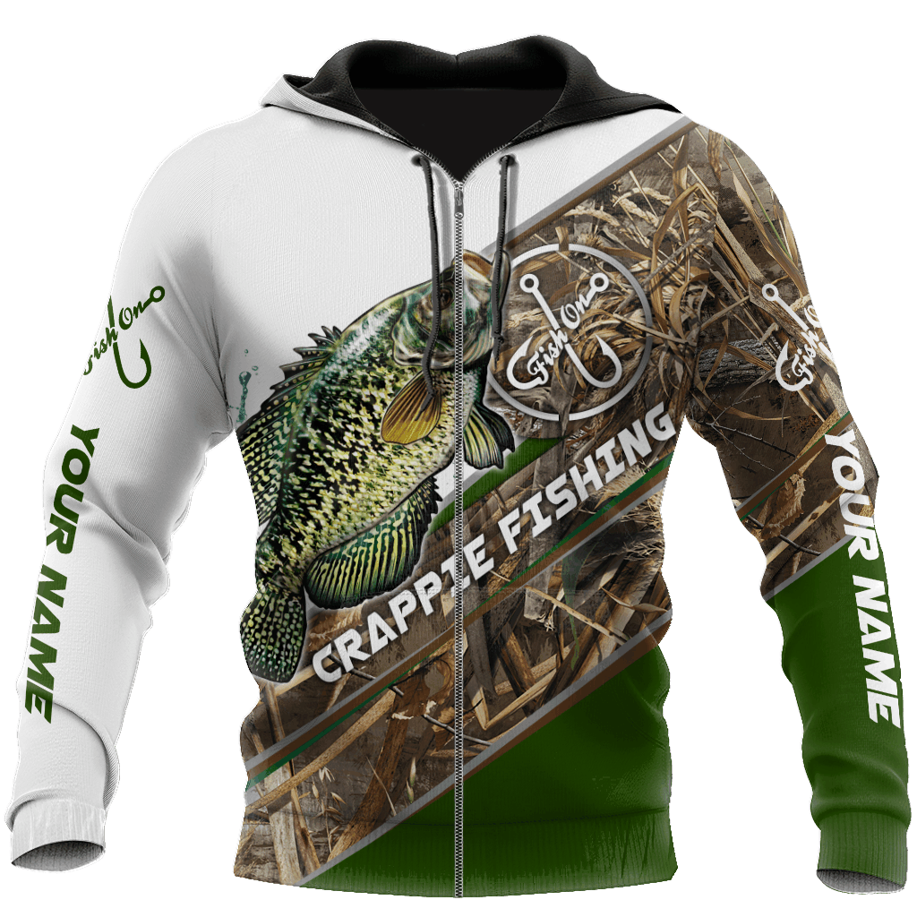 Custom Name Crappie Fishing Camo Graphic – 3D Hoodie