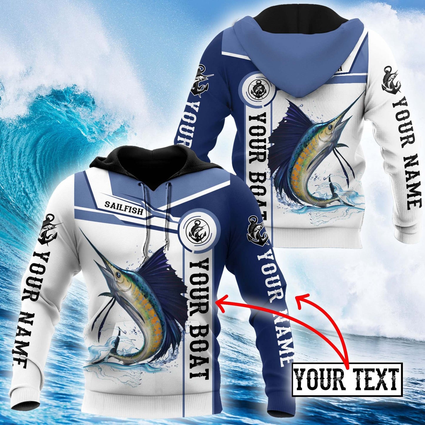 Collection Custom Name Sailfish Catch And Release – 3D Hoodie